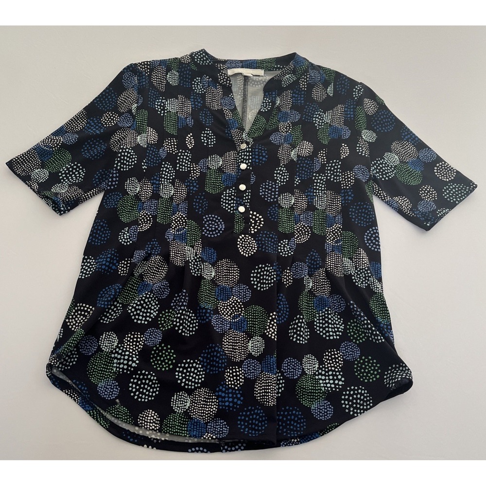 Juniper And Lime Multicolor Polka Dot 3/4 Sleeve Blouse Top Small 3DY94X191656W